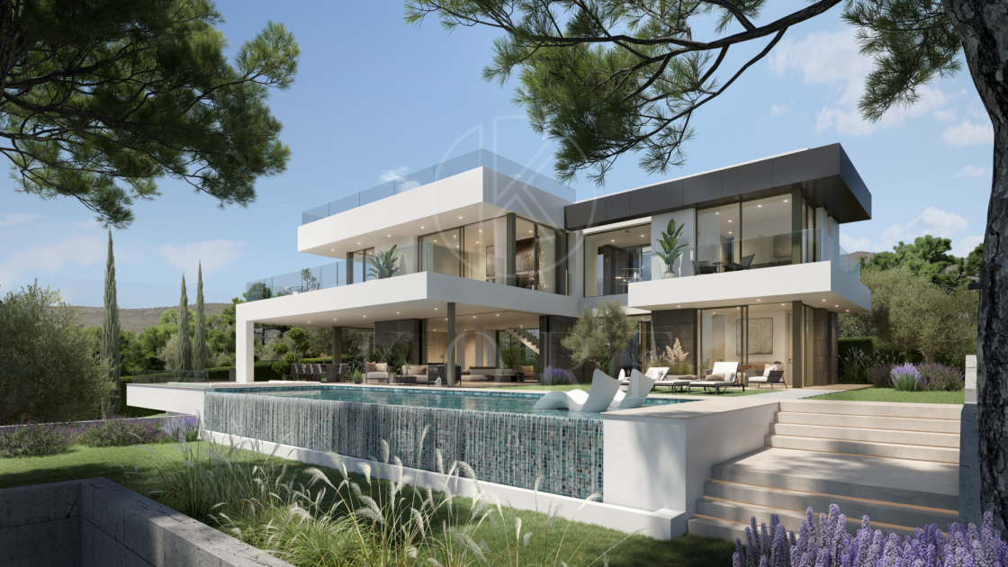 Villa de lujo con vistas panorámicas al mar y al golf – Finalización 2027, Artola Alta, Marbella