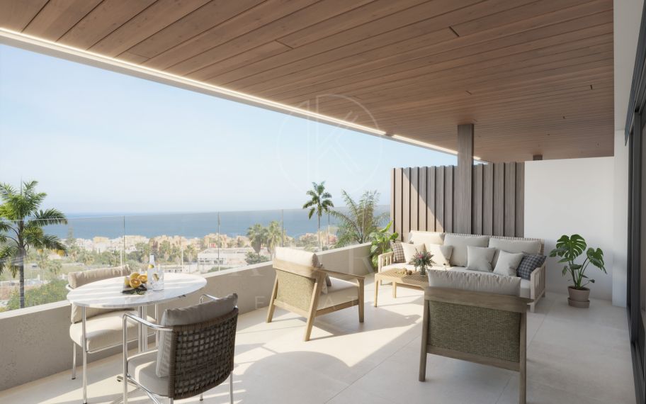 Moderno Apartamento de Obra Nueva con Vistas al Mar en Los Hidalgos, Manilva